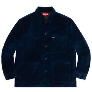 Supreme Velvet Chore Jacket Navy